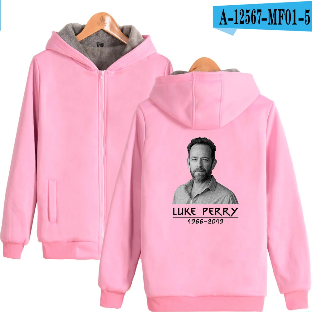 Зимняя мода Beverly hils 90210, Luke Perry, Стандартная посадка, унисекс, полная застежка-молния, Толстая Толстовка с двумя ручными карманами - Цвет: PINK