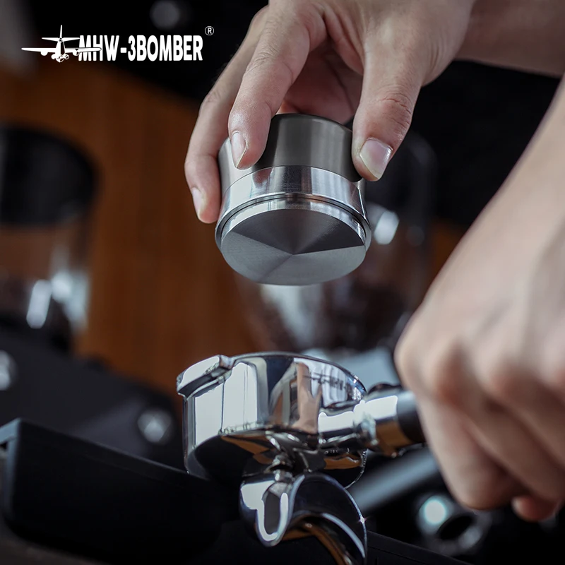 Mhw-3Bomber Coffee Tamper 58.35 Mm Al-Ötvözet És Rozsdamentes Acél Barista Szerszámok Kávéfőző Kiegészítők Olasz Eszpresszó Latte