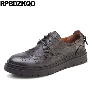 

runway black designer shoes china men high quality italian winter Italy lace up cow leather brogue casual oxfords 2019 luxury