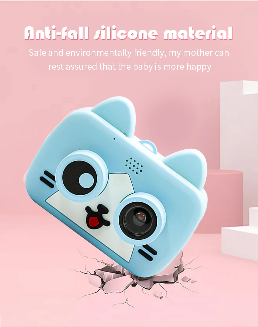 TISHRIC мини Детская камера Wifi с картой памяти 1080p видео селфи цифровая вспышка камера мультфильм кошка подарки для девочек/детей/малышей