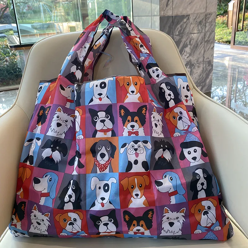 Bolsa de compra de alimentos reutilizable de gran tamaño, bolso de tela Oxford de Protección Ambiental, bolso de hombro de viaje