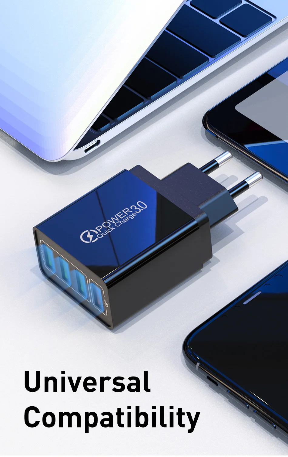 GTWIN 48 Вт USB зарядное устройство Quick Charge 3,0 Быстрая зарядка ЕС Великобритания штекер 3.1A настенный адаптер для мобильного телефона для iPhone samsung Xiaomi huawei