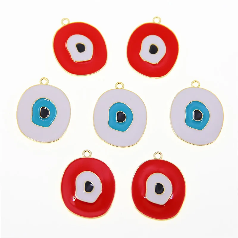 

50pcs 32*25mm Waterdrop Demon Eye Enamel Charms Lucky Evil Eye Bracelet Necklace Pendant Accessory Diy For Jewelry MakeAccessori