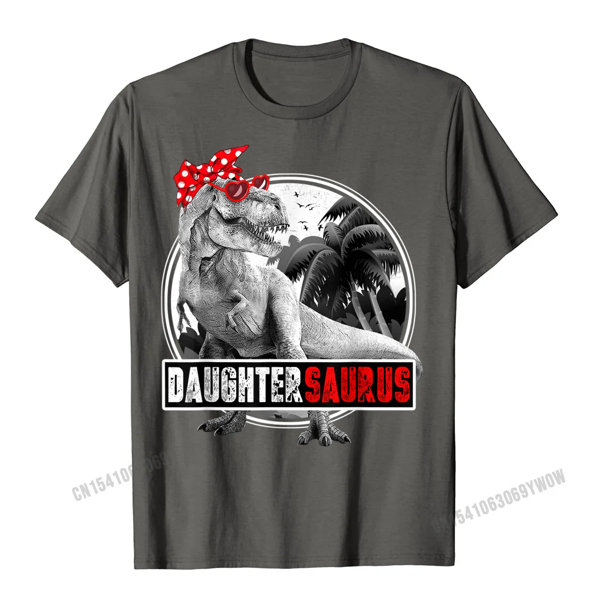 Funky Customized Unique Tshirts O Neck Pure Cotton Men Tees Short Sleeve Mother Day Unique Tops & Tees Wholesale Daughtersaurus T-Rex Daughter Saurus Dinosaur Girl T-Shirt__582 carbon