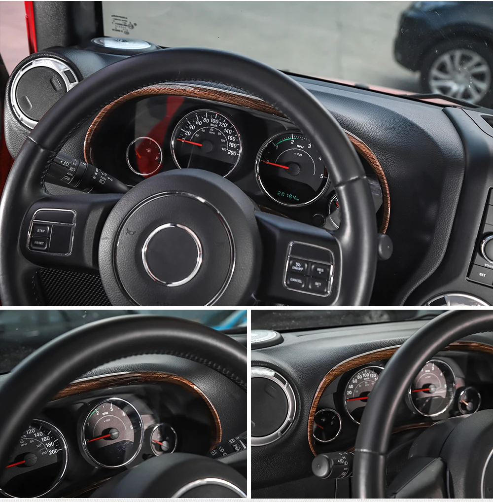 MOPAI Интерьер Литье для Jeep Wrangler автомобиль дерево зерна интерьер декоративный комплект крышка для Jeep Wrangler JK 2011+ аксессуары
