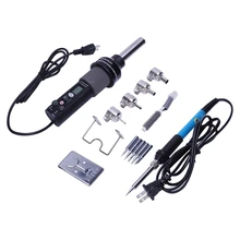 HLZS-Us Plug, Gj-8018Lcd 220 В 450 Вт регулируемая степень электронная Тепловая Горячая воздушная паяльная станция+ электрическая пайка Iro
