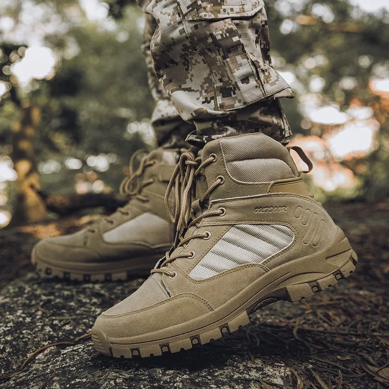  Merkmak High Quality Men's Winter Leather Shoes Men Waterproof Snow Boots Military Combat Boots Men