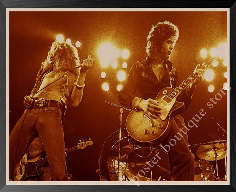 Led Zeppelin Rock Music Poster,Jimmy Page, Robert Plant poster Vintage Home Decor Wall Stickers nine percent/6