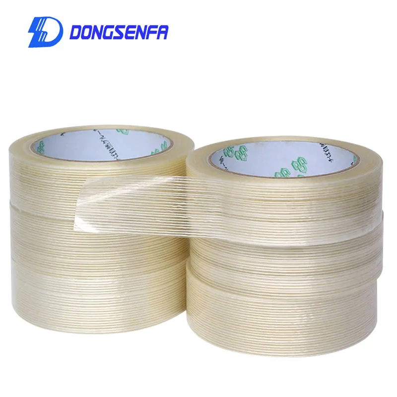 DONGSENFA 25 м/руллон прозрачный Стекловолоконная лента прозрачная полосатая односторонняя липкая лента Двухсторонняя клейкая лента для сенсорного экрана для фиксации и упаковки