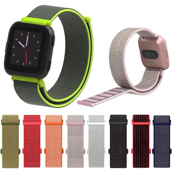 

Fashion Stretchable Replacement Woven Nylon Strap For Fitbit Versa or Lite Breathable Adjustable Closure Loop Watch Band Smart