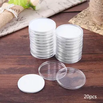 

20pcs/Set Plastic Box Coin Capsules Craft Storage Container Holder Transparent Storage Box For Coin Collection Home Storage