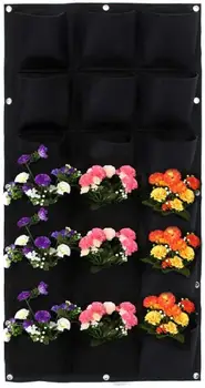 

18 Pockets Vertical Planting Bag Greening Hanging Wall Grow Plant Bags Pouch Container for Garden Vegetables Flower