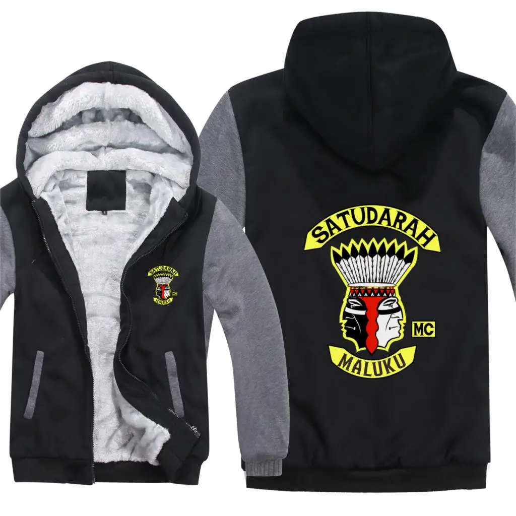 Мотоцикл Satudarah MC Malku толстовки теплые мужские модные шерстяные лайнер куртка Satudarah Malku толстовки мужские пальто
