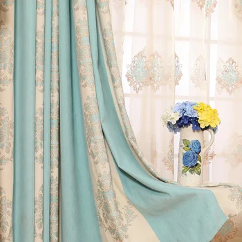 

Modern pastoral cashmere chenille jacquard curtain for Living room Bedroom Study room Balcony window Door Fabric Draps