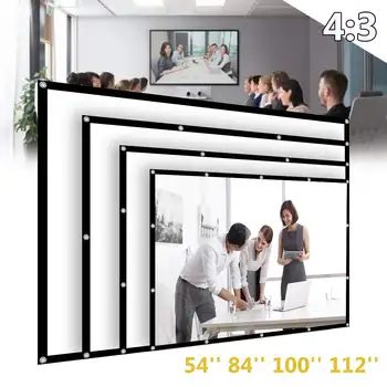 

4:3 Projector Screen 54 84 112 inch Anti-light Screen For Home Outdoor Cinema Office Portable 3D HD Projection Screen