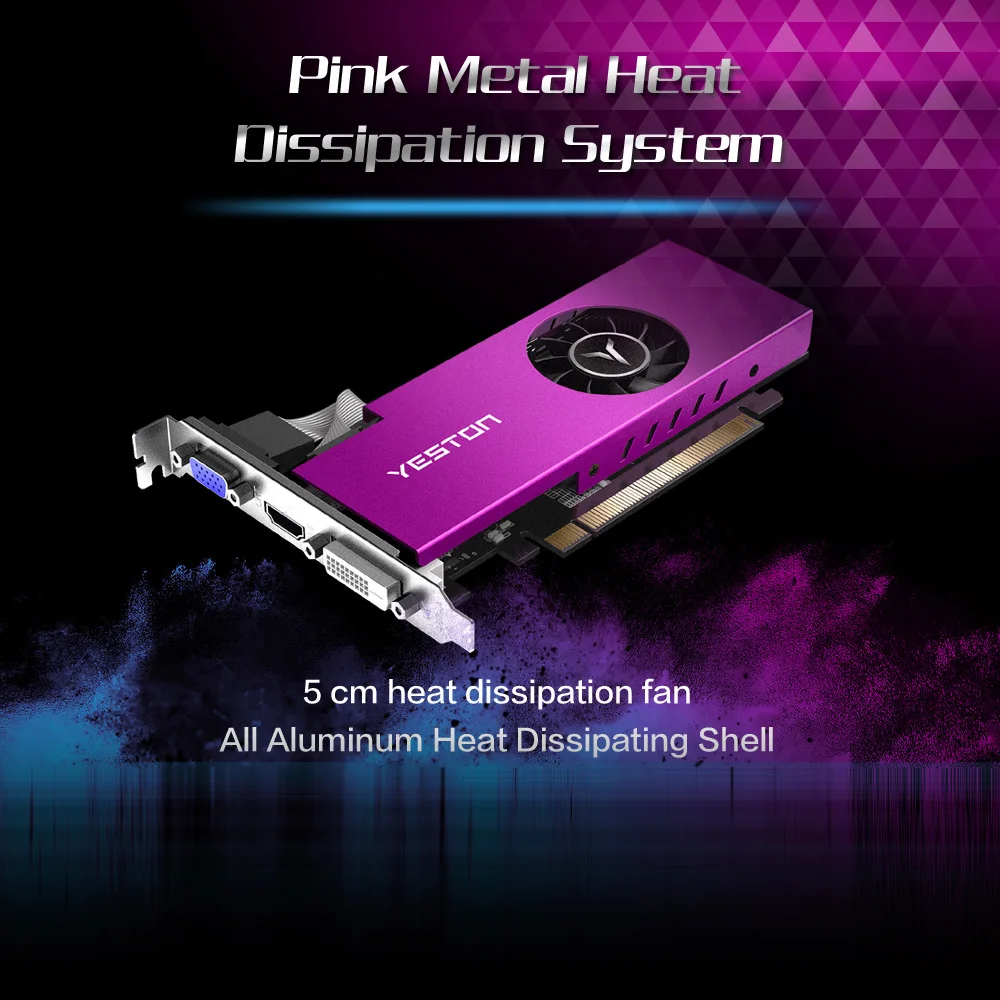 Видеокарта Yeston RX550 2G D5 LP игровая графическая карта 1183/6000 МГц 2 ГБ/64 бит/GDDR5