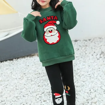 

Christmas Parent-child Wear Round Neck Santa Claus Print Long Sleeve Sweater 2020 Winter Fashion Casual Family Tops Adult&Kids
