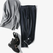 Топ дизайн! Весна Новое поступление офисные женские джинсы брюки женские HMR19523DEC4