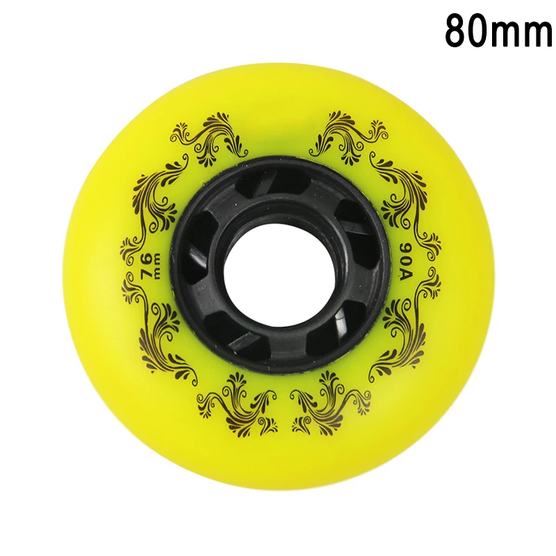 4 шт. колеса для роликовых коньков 90A твердость раздвижные роликовые прочные слайды для катания на коньках ENA88 - Цвет: 80mm