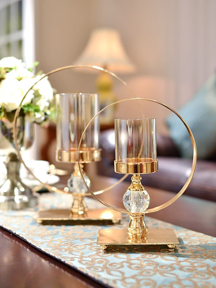 Large Luxury Nordic Candlestick Simple Glass Romantic Candle Holder Creative Living Room Portavelas Wedding Dinner Decor MM60ZT