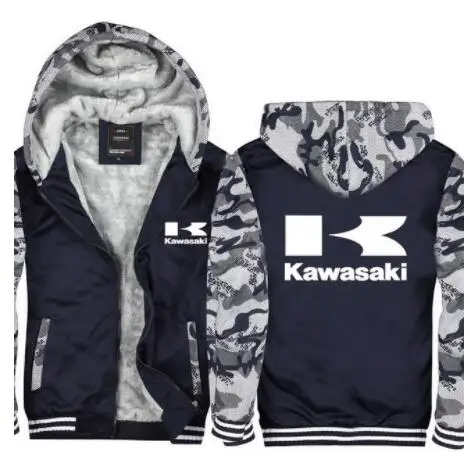 Новые мужские толстовки зимние теплые мужские Kawasaki мужские свитера зимние мужские пальто с капюшоном на молнии пальто