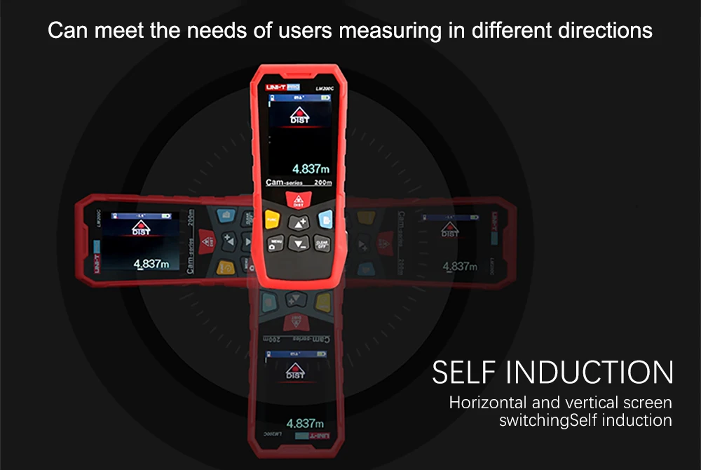 Лазерный дальномер UNI-T 80/120/200 м высокая точность электронный Правитель Открытый Применение LM80C/LM120C/LM200C камера цветной экран IP65