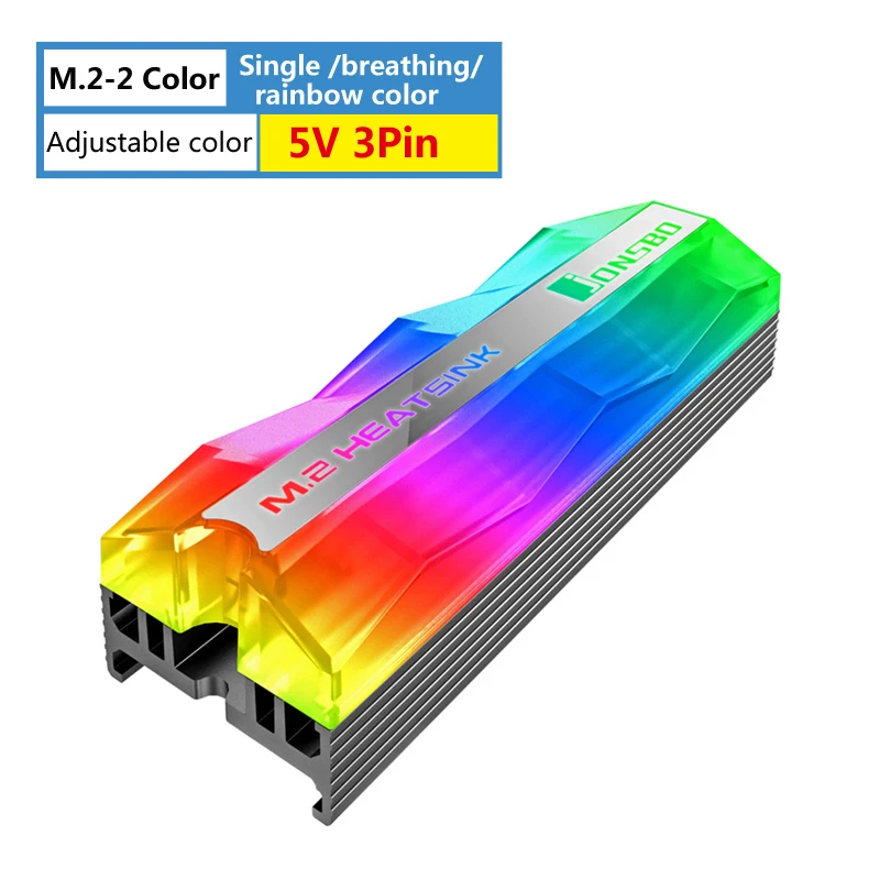Type 2 Jonsbo M.2 радиатор SSD M.2-2 кулер с подсветкой 5V 3Pin PC охлаждающая подставка Запчасти для NGFF NVME PCIE M.2 2280 твердотельный накопитель на жестком диске радиатора - Цвет лезвия: Type 2