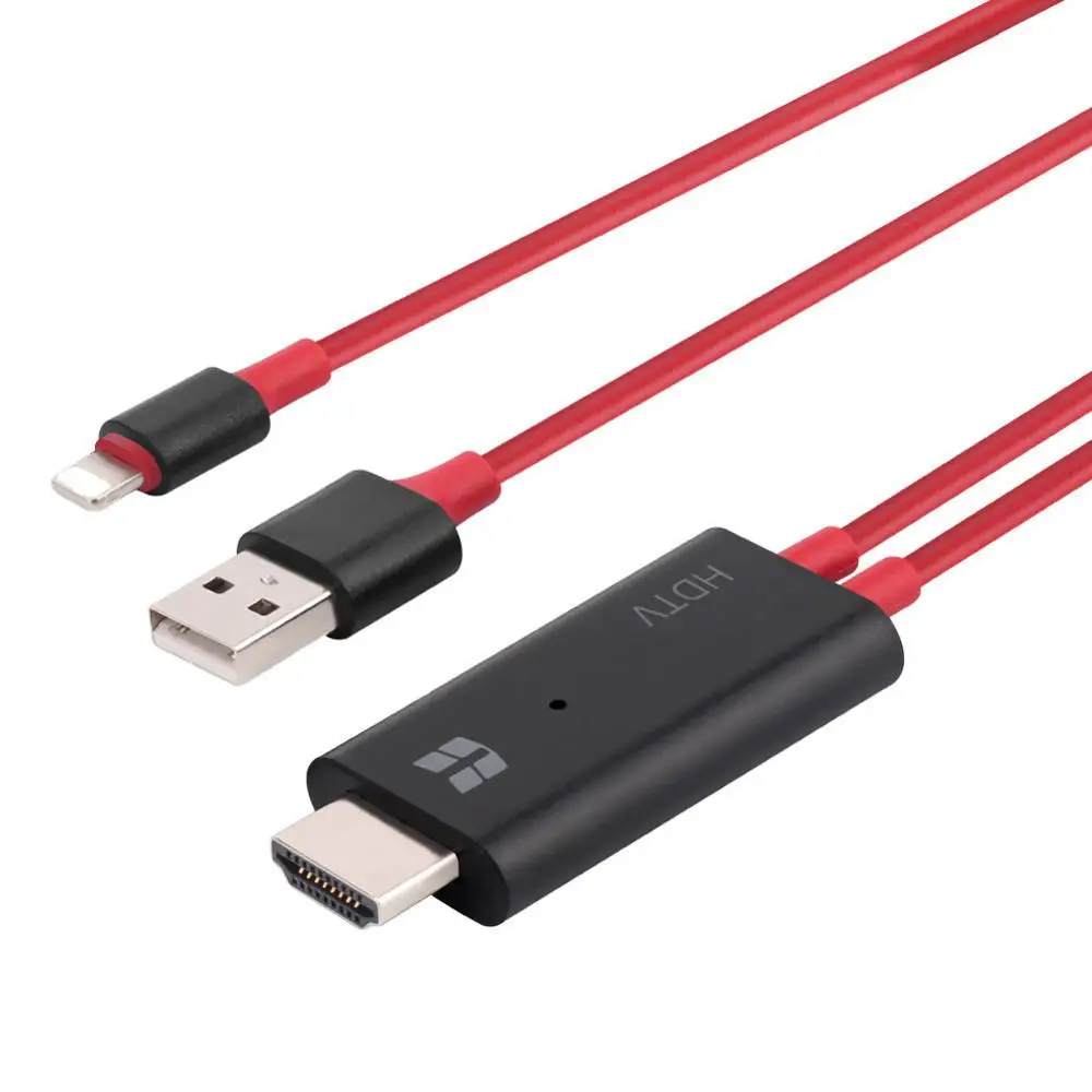 Для iPhone iPad Lightning & USB зарядка к HDMI адаптер конвертер HDTV кабель 1080P ТВ Автомобильный