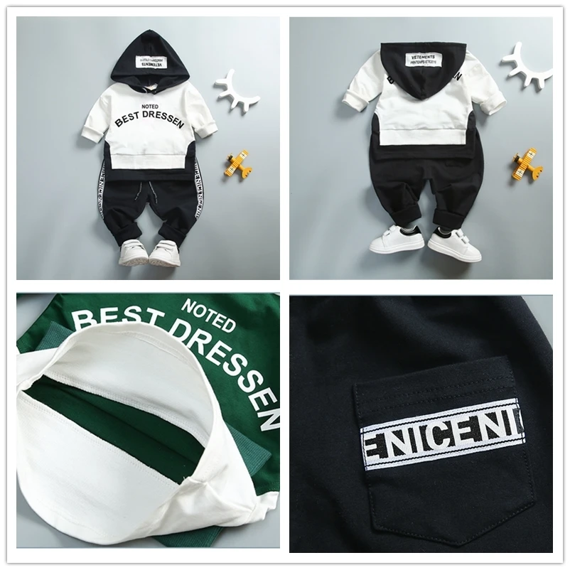 Spring Autumn Children Cotton Clothing Suit Baby Boys Girls Clothes Kids Sport Hoodies Pants 2Pcs/Sets Fahion Toddler Tracksuits