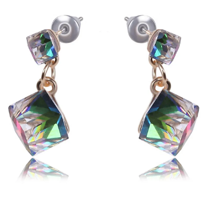 Crystal Rhinestone Earrings Zircon Stud Earrings Women Wedding Bridal Jewelry