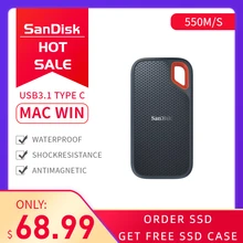 SanDisk SSD USB 3,1 Тип C 1 ТБ 2 ТБ 250 ГБ 500 внешний твердотельный диск 500 м/с жесткий диск для ноутбука планшет nas-сервер