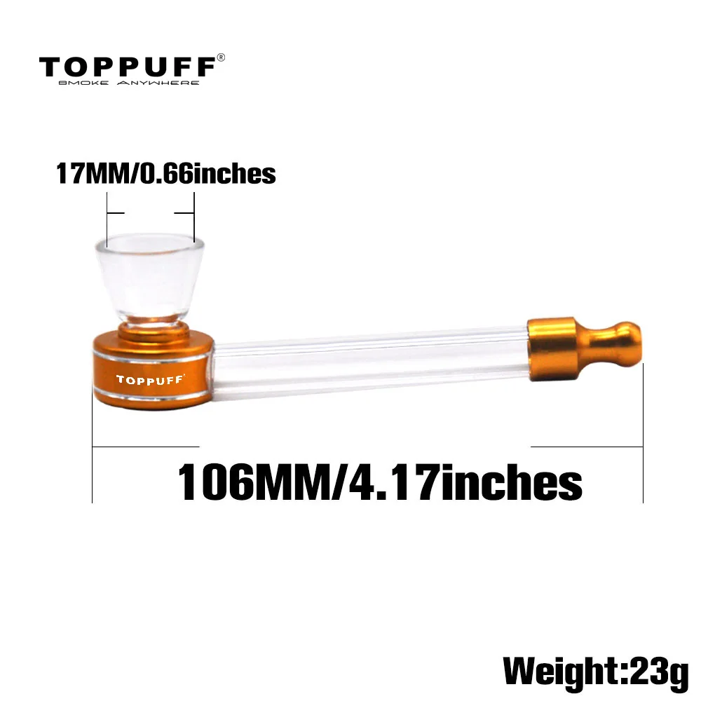 TOPPUFF 106 мм стеклянные курительные трубы стеклянная чаша металлическая