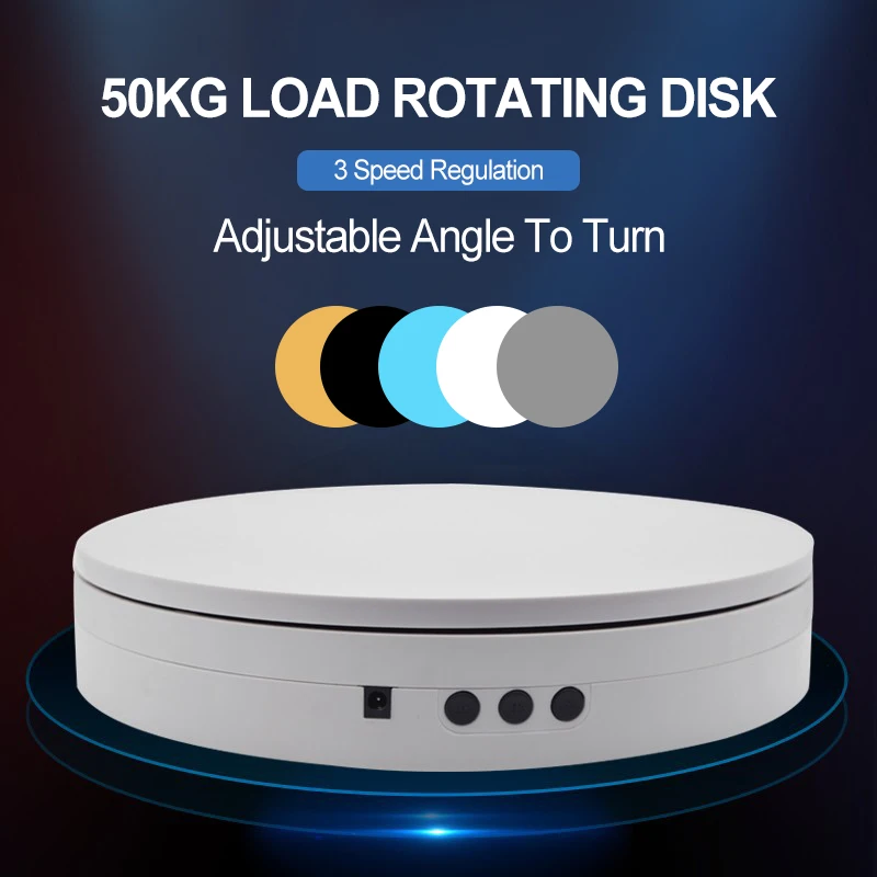 50KG Load-bearing Photography Photo Studio Speed Adjustable Rotating Jewelry Display Stand 360 Degree Electric Product Turntable |
