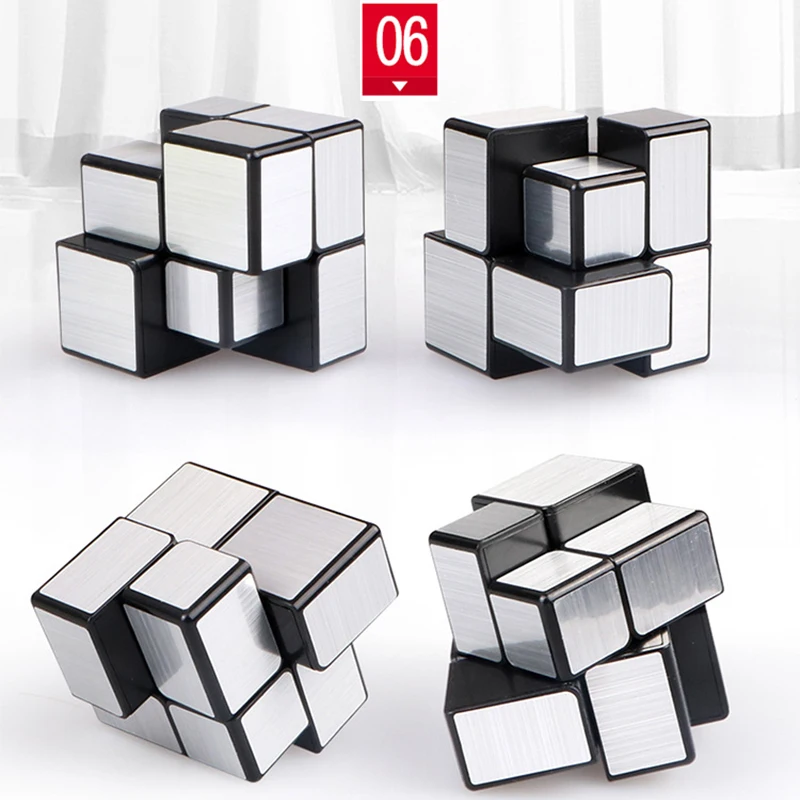 Qiyi зеркальный куб 2x2 Скорость Cube 2x2x2 магический куб Золотой/Серебряный Профессиональный Скорость Волшебная головоломка, куб, Cubo Magico, Обучающие игрушки-пазлы