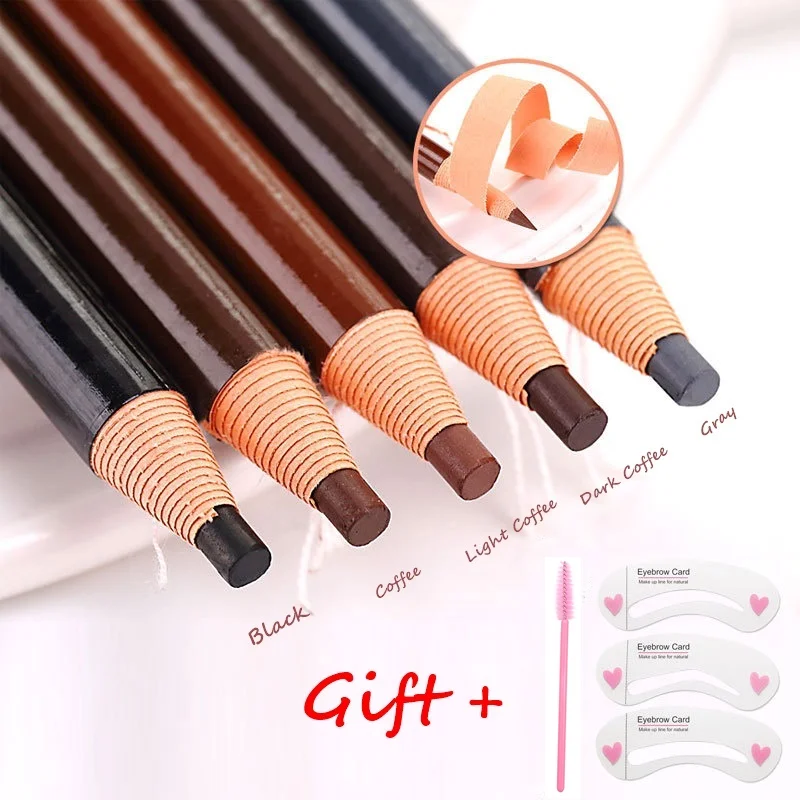 Long Lasting Waterproof Henna Eyebrow Pencil Free Cutting Natural Paint Black Brown Coffee Microblading Permanent Eyebrow MakeUp (13)