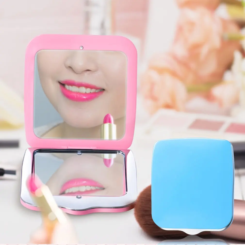 Led зеркало для макияжа с подсветкой мини складное зеркало для макияжа свет 2 раза увеличение макияж зеркало с светом