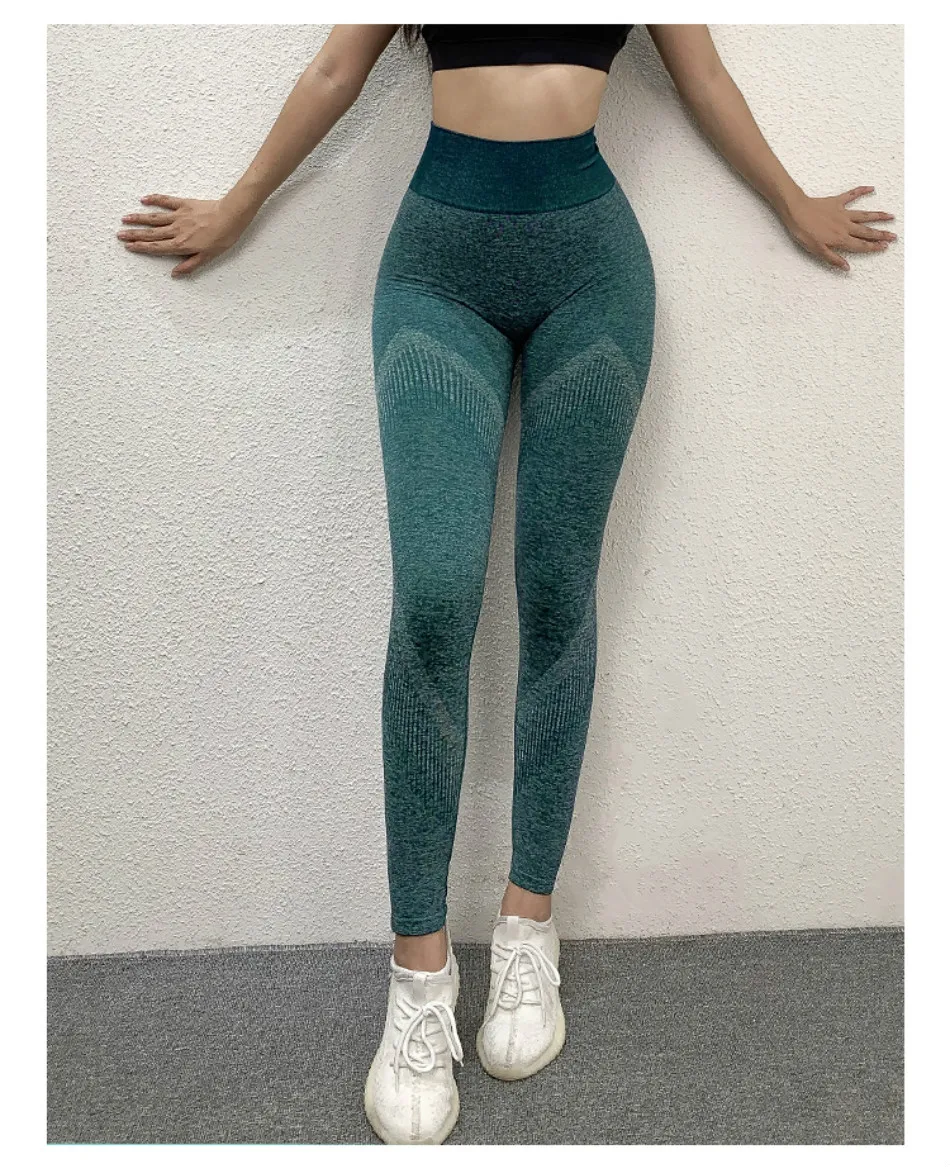 Women Energy Seamless Tummy Control Yoga Pants Super Stretchy Gym Tights High Waist Sport Leggings Running Pants Sportswear
