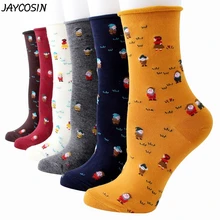 JAYCOSIN/12 пар рождественских носков для взрослых, мужчин, женщин, унисекс, Рождественский принт, хлопок, зимние теплые короткие носки до лодыжки носки средней длины