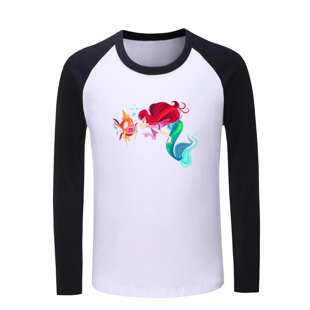 JeKCB1269C Детские футболки с рисунком Русалочки Ариэль и Покемон Magikarp Детские футболки с графическим принтом топы для мальчиков и девочек, рождественский подарок - Цвет: JeKCB1269C