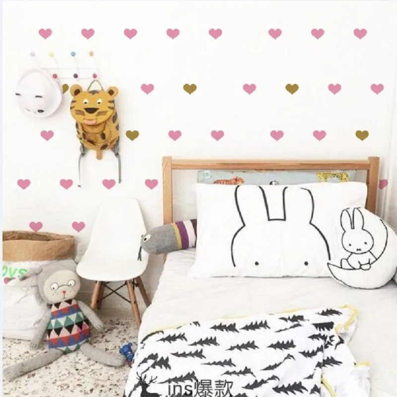 Simple Cute Hot Selling Cartoon Heart Creative Combination Cartoon CHILDREN'S Room Decoration Wall Stickers