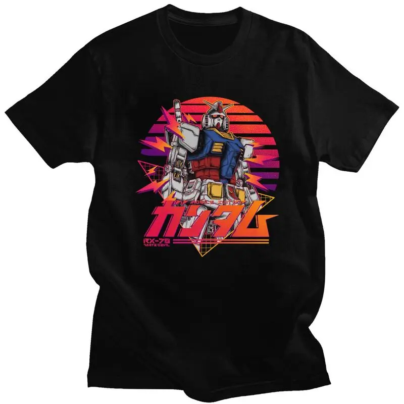 Ретро воина гундама RX-78 футболка Для мужчин из хлопчатобумажной ткани