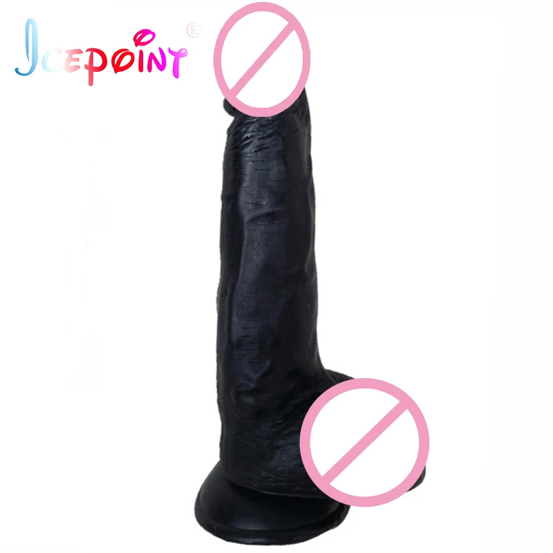 ICEPOINT Strong Suction Cup Black Big Dildo Realistic Penis Dick Masturbator Vagina Or Anal Plug Sex Toys For Woman Erotic Shop