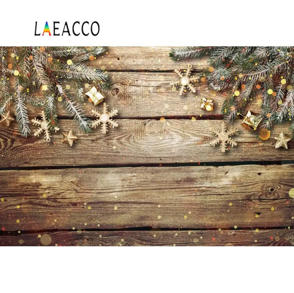 Laeacco виниловые деревянные фоны для фотосъемки Рождественская сосна подарок