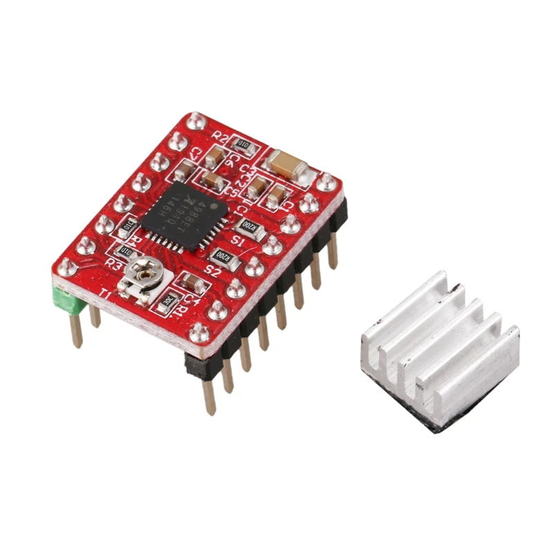 Makerbase 5 шт. Запчасти для 3D-принтеров StepStick Reprap A4988 Драйвер шагового двигателя с радиатором по умолчанию 0.5A MAX 1A хорошая схема Prote
