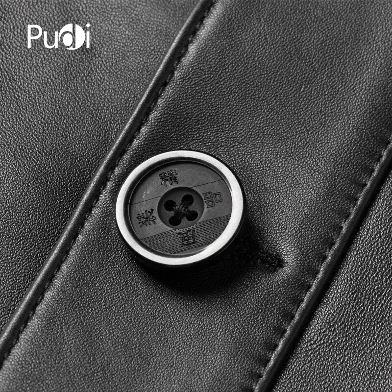 PUDI MT859 Мужская Новая мода Натуральная овечья кожа куртки с капюшоном воротник Осень Зима Повседневная Верхняя одежда