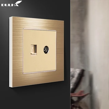 

Luxury Computer Ethernet & Television Wall Socket Electric RJ45 Data Internet Network Jack TV Aerial Socket Coaxial Outlet Plug