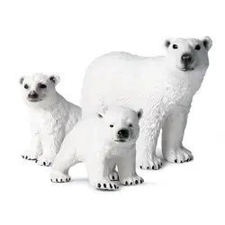 Моделирование полярного медведя семья Твердые фигурки полярные фигурки животных игрушки для детей Рождественский подарок на Новый год