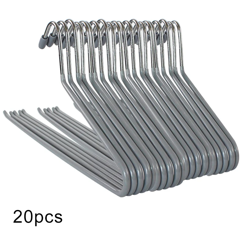 gray style-20pcs Металлические Открытые Нескользящие слаксы, вешалки для брюк, вешалки для брюк, Набор органайзеров FP8 - Цвет: gray style-20pcs