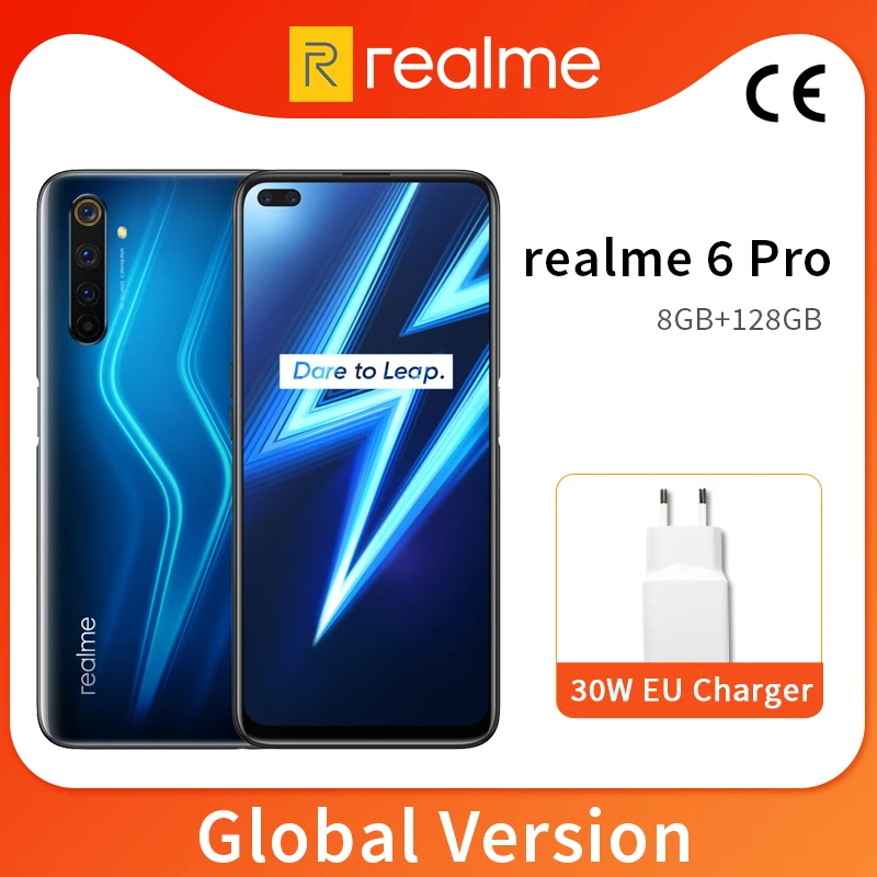 Глобальная версия realme 6 Pro 8 ГБ 128 дюйма 90 Гц полноэкранный процессор Snapdragon 720G