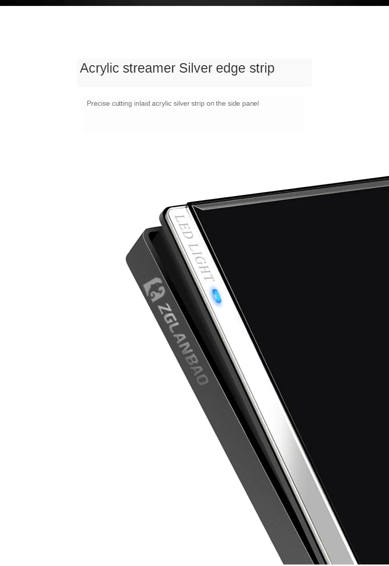 Painel de vidro temperado com luz indicadora,